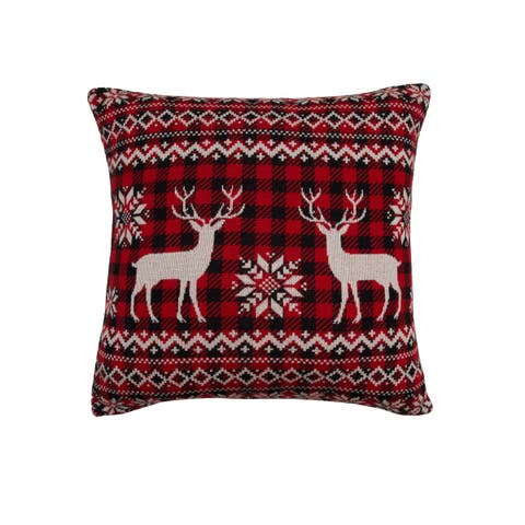 Deer Christmas Throw Pillow, 20" x 20"