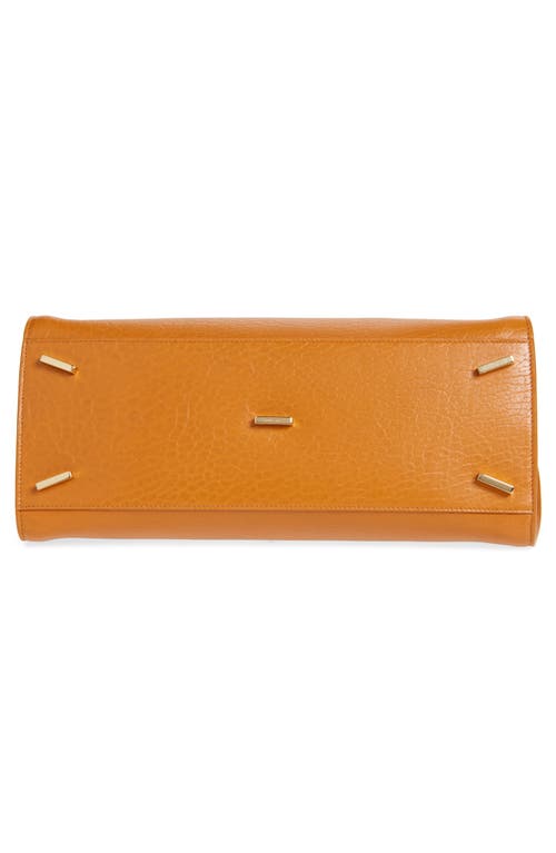 Ferragamo Small Hug Grained Leather Top Handle Bag In Yellow