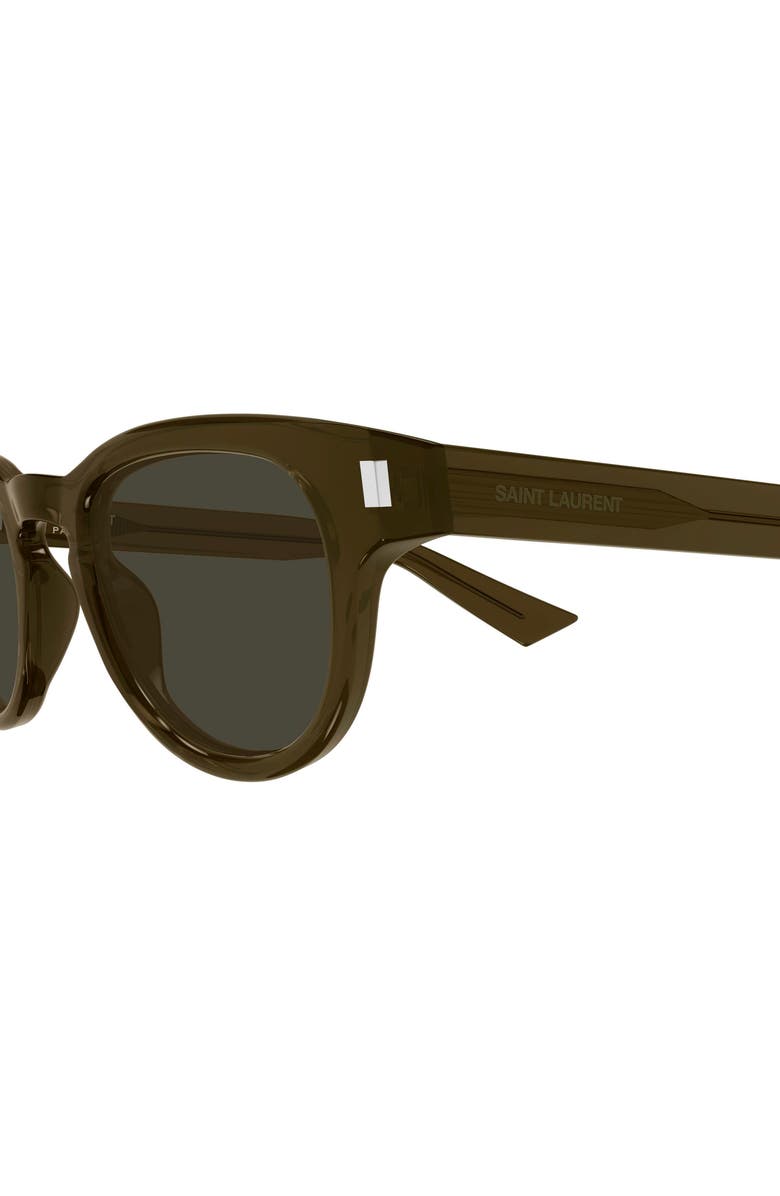 Saint Laurent 48mm Small Round Sunglasses, Alternate, color, Brown
