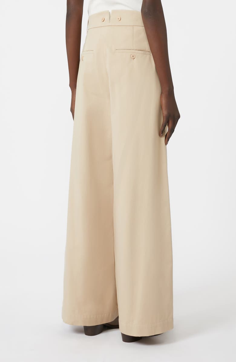 Weekend Max Mara Alfeo Cotton Wide Leg Pants, Alternate, color, Beige