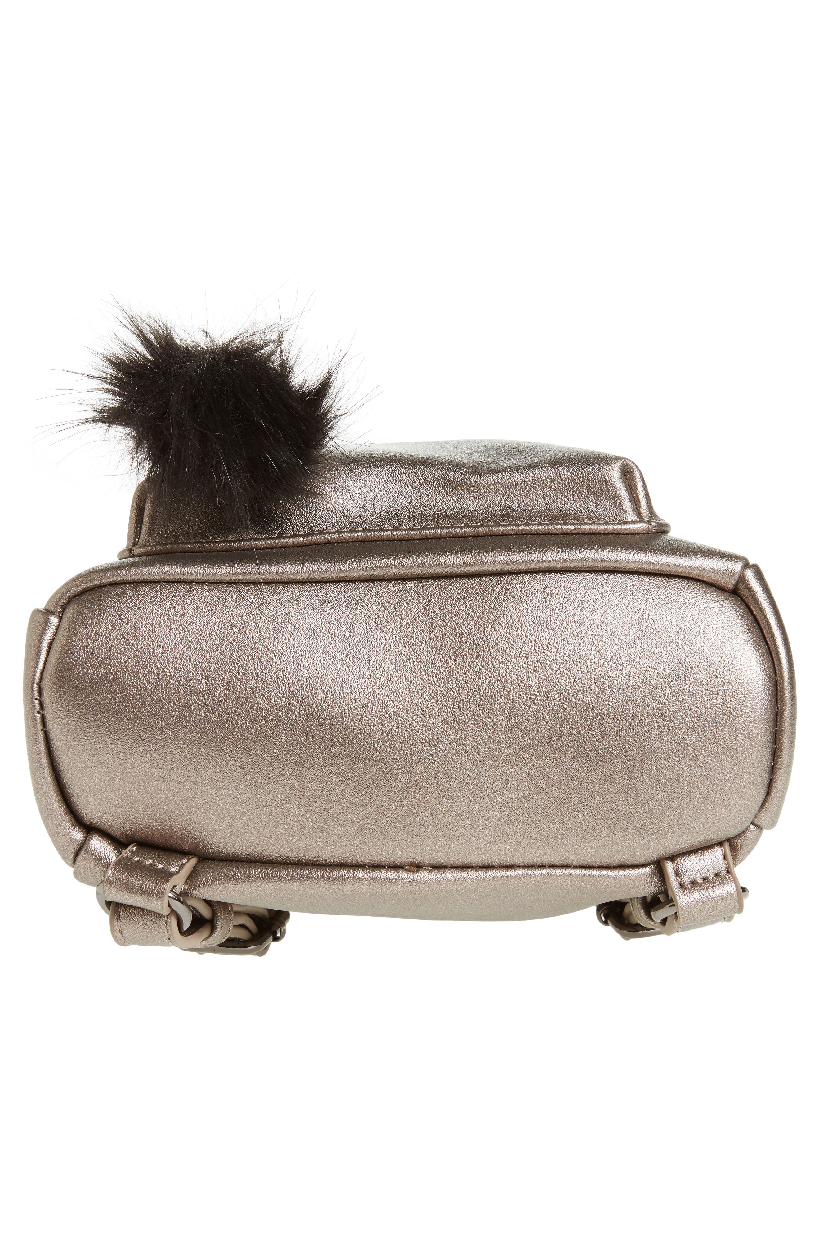 Faux Leather Mini Backpack, Alternate, color, PEWTER