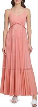 DKNY Sleeveless Pleated Maxi Dress