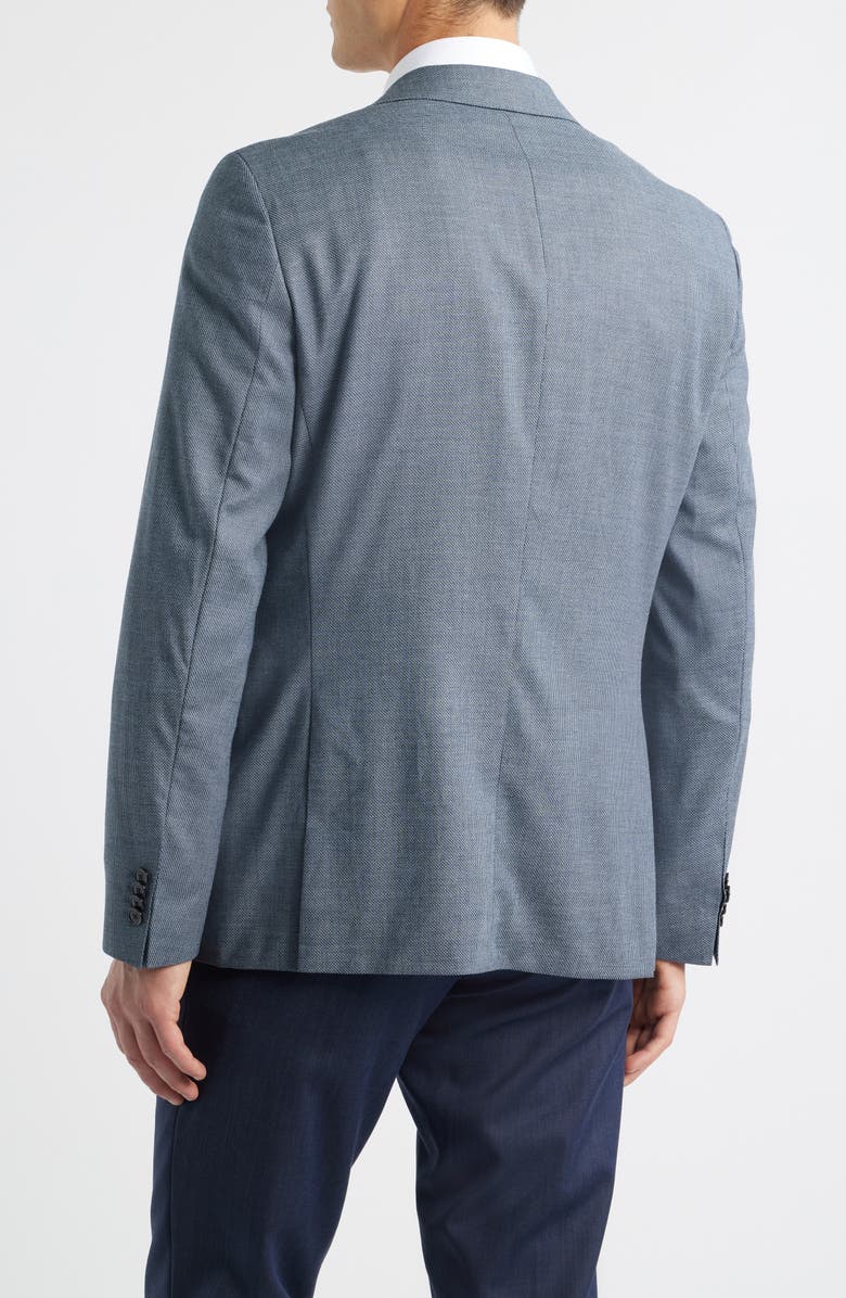 BOSS Hutson Slim Fit Textured Stretch Wool Blend Sport Coat, Alternate, color, Dark Blue