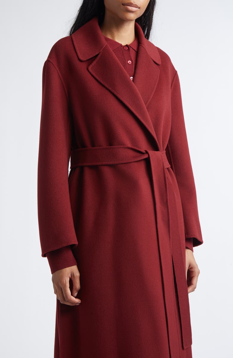 Max Mara Luna Virgin Wool Wrap Coat, Alternate, color, Raspberry