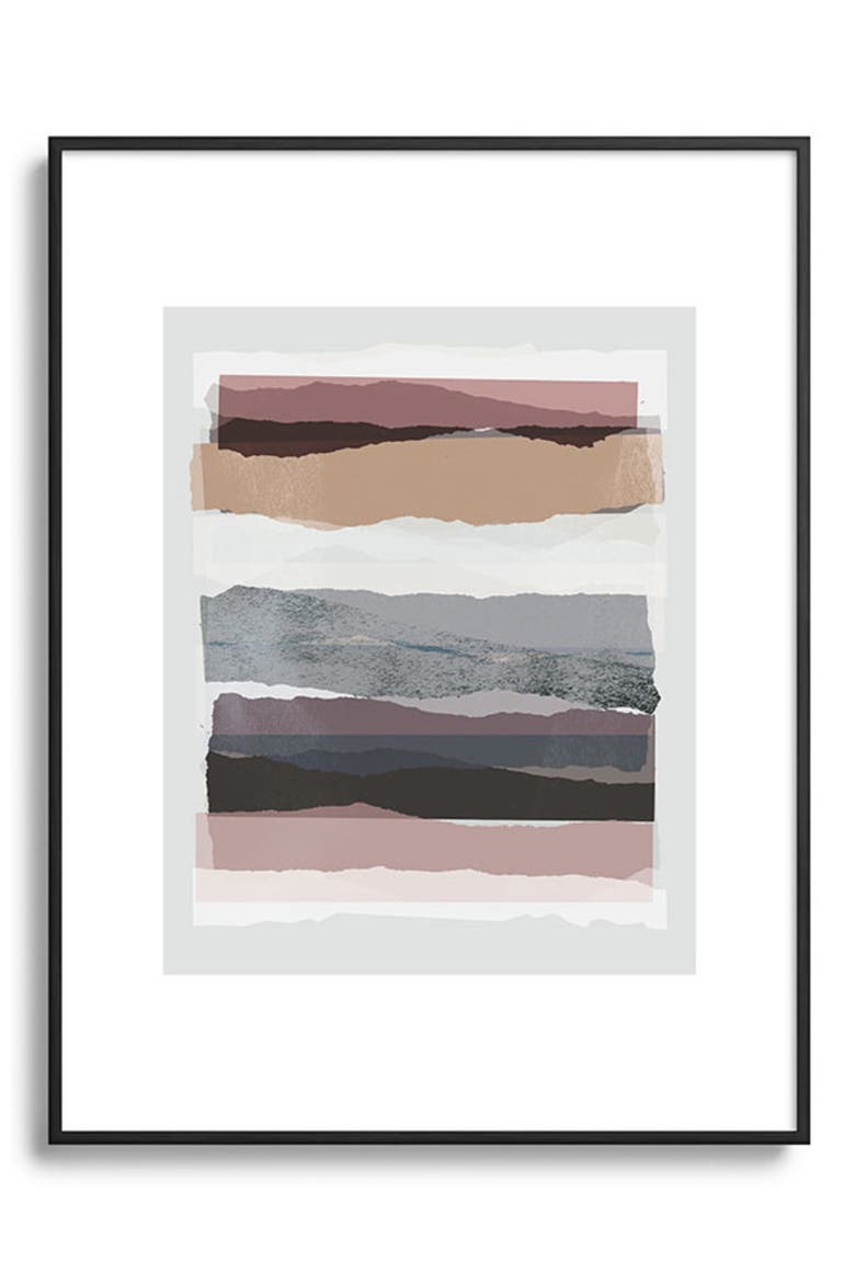 Pieces 16 Framed Art Print, Main, color, BLACK TONES