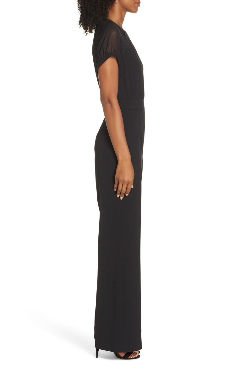 Crepe Jumpsuit, Alternate, color, BLACK