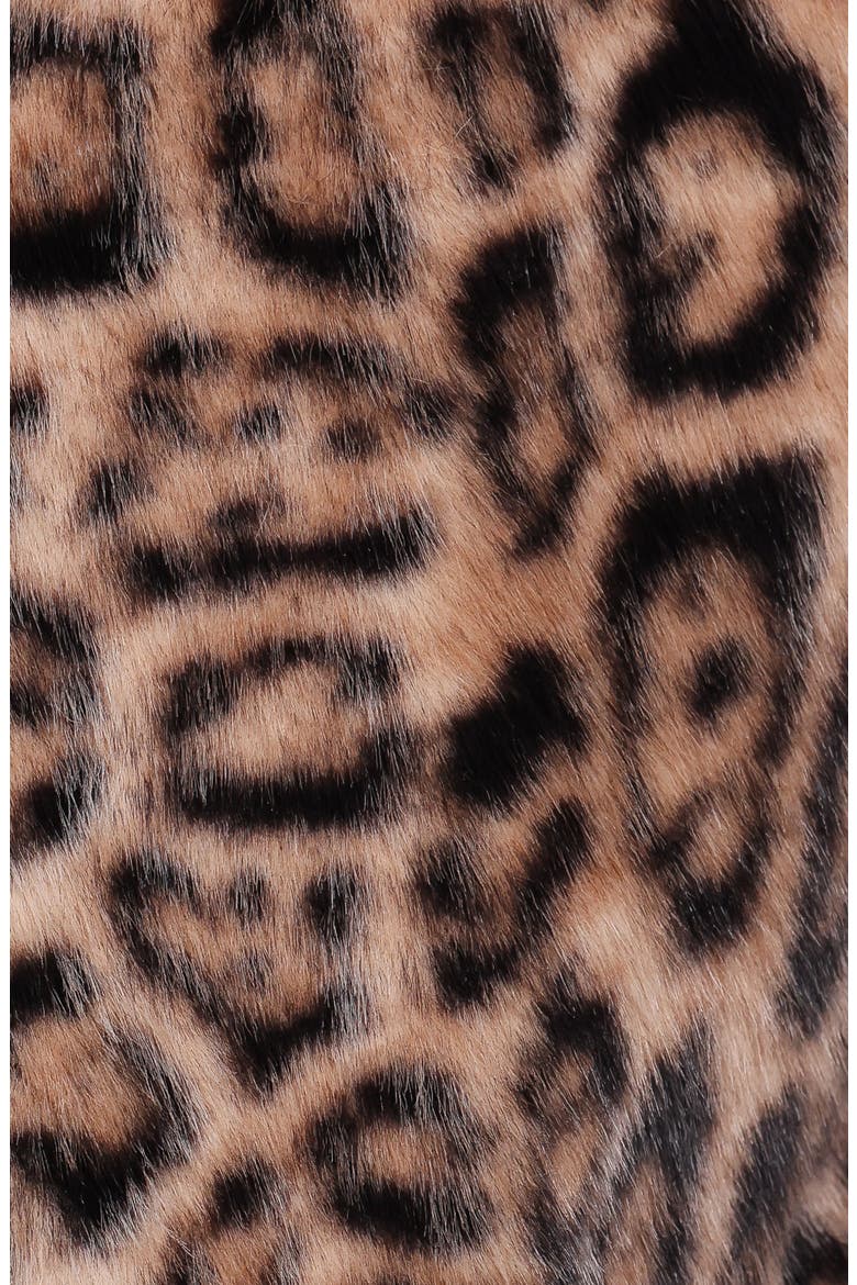 Florian Faux Fur Crop Jacket, Alternate, color, LEOPARD