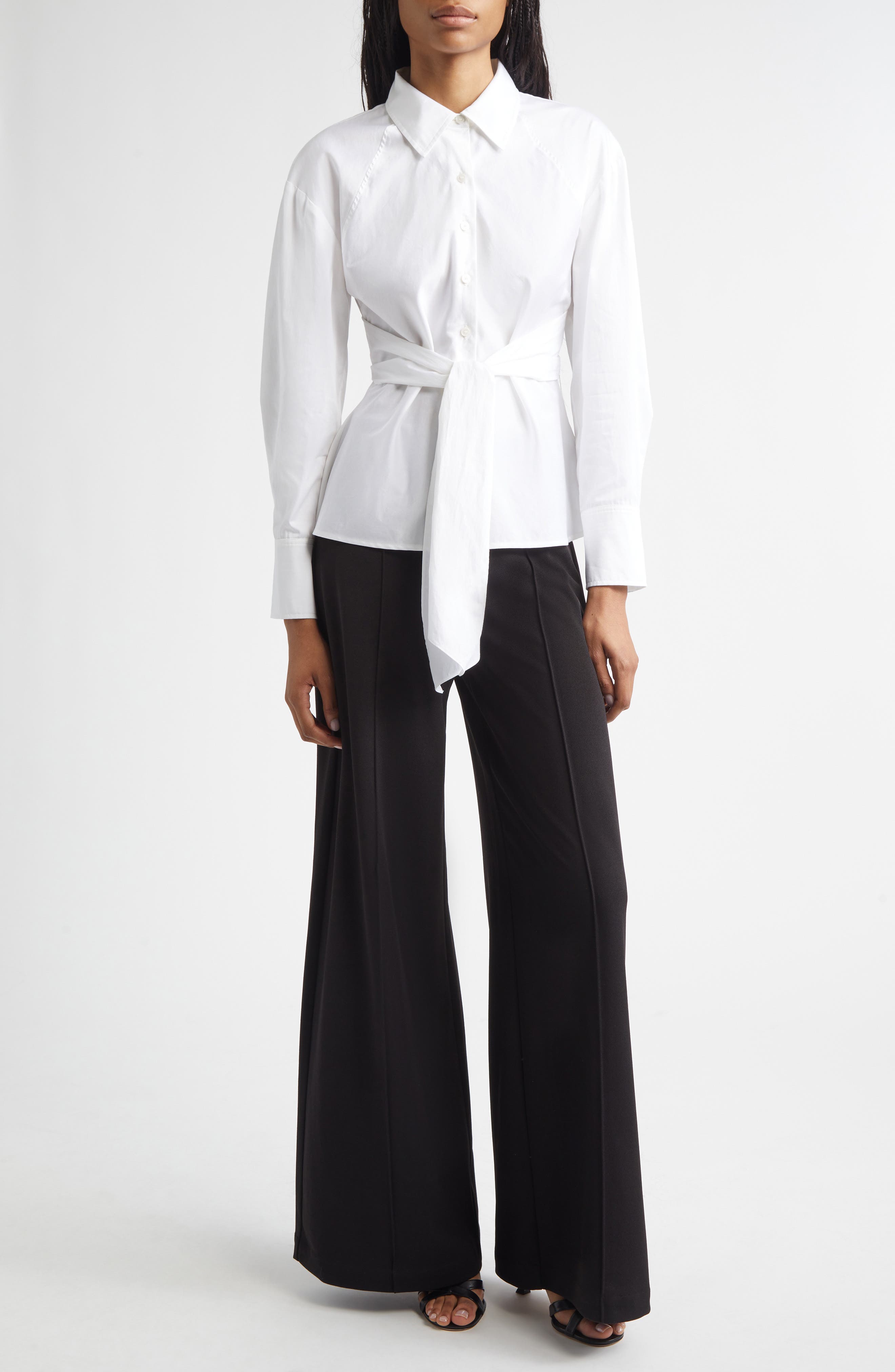 Carmine Crossover Back Detail Cotton Button-Up Shirt - image 2