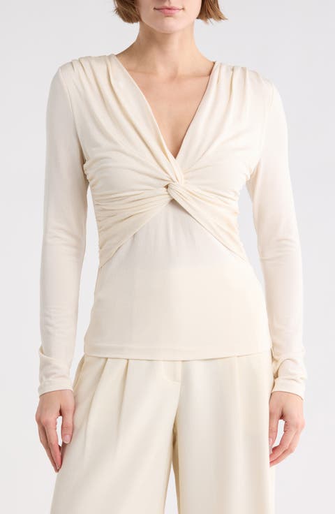 Eulori Twist Front Long Sleeve Top