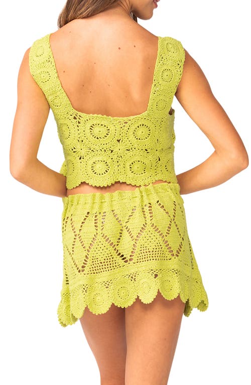 Pq Swim Aria Cotton Crop Cover-up Top In Zest
