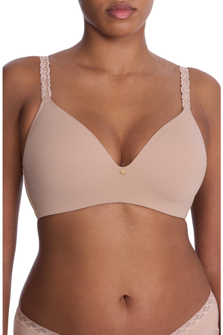 Pure Luxe Wireless T-Shirt Bra, Alternate, color, Cafe