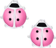 Mignonette Ladybug Sterling Silver & Enamel Earrings