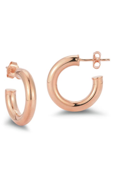 14k Rose Gold Plated Hoop Earrings