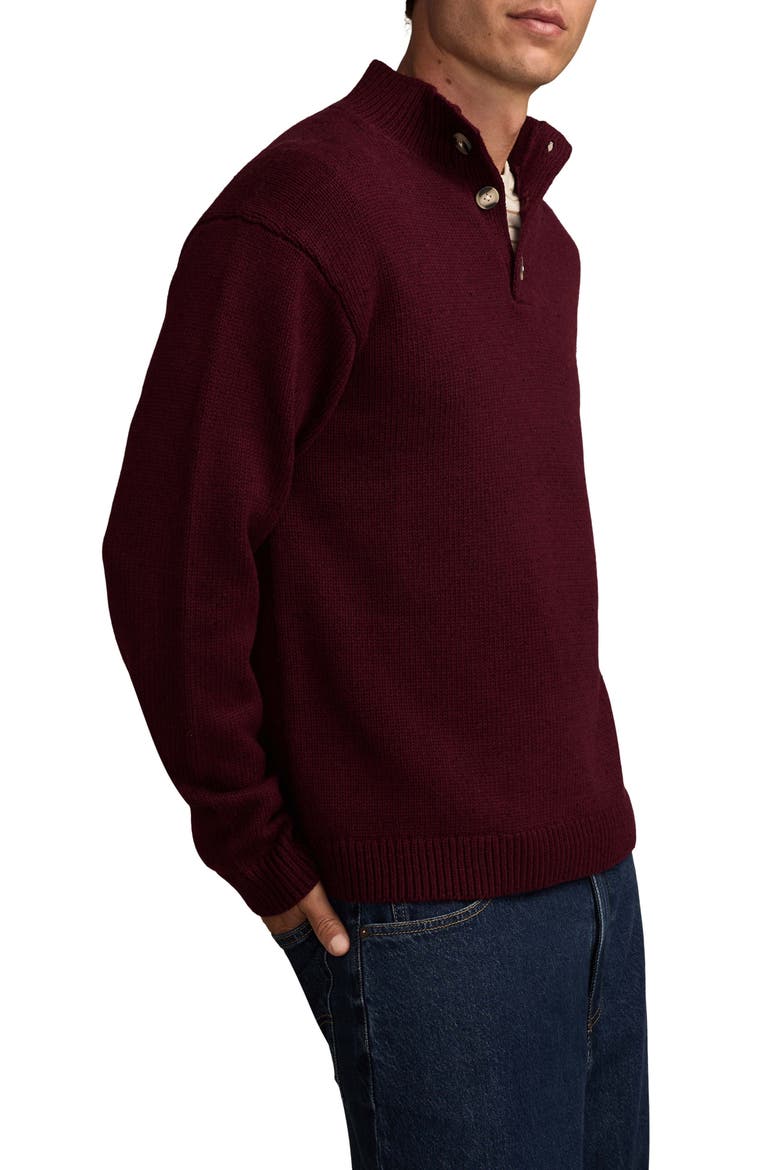 Nep Half Button Sweater, Alternate, color, MAROON BANNER