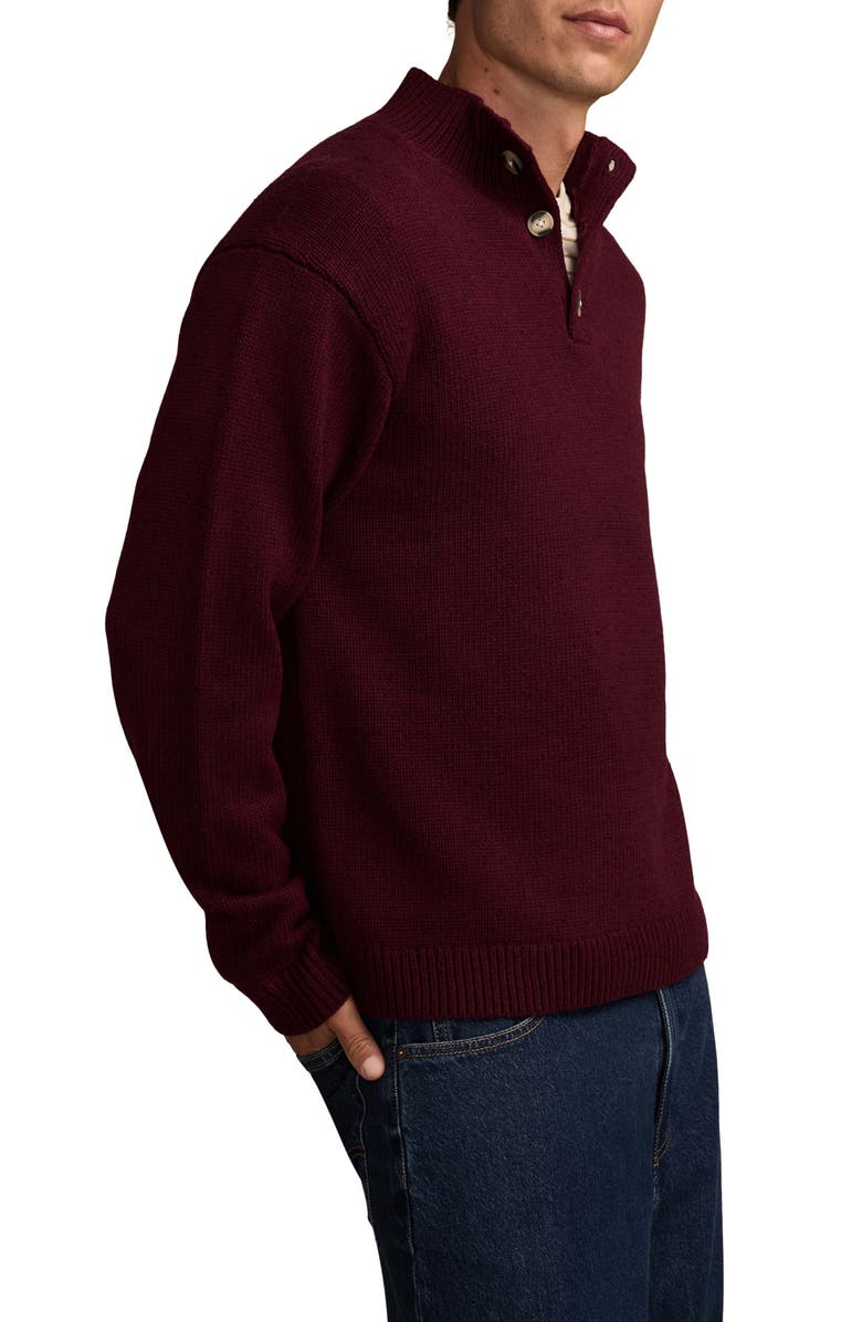 Lucky Brand Nep Half Button Sweater, Alternate, color, Maroon Banner