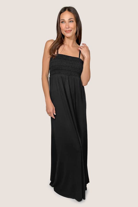 Montecito Maxi Bra-Free Dress with Smocked Bodice