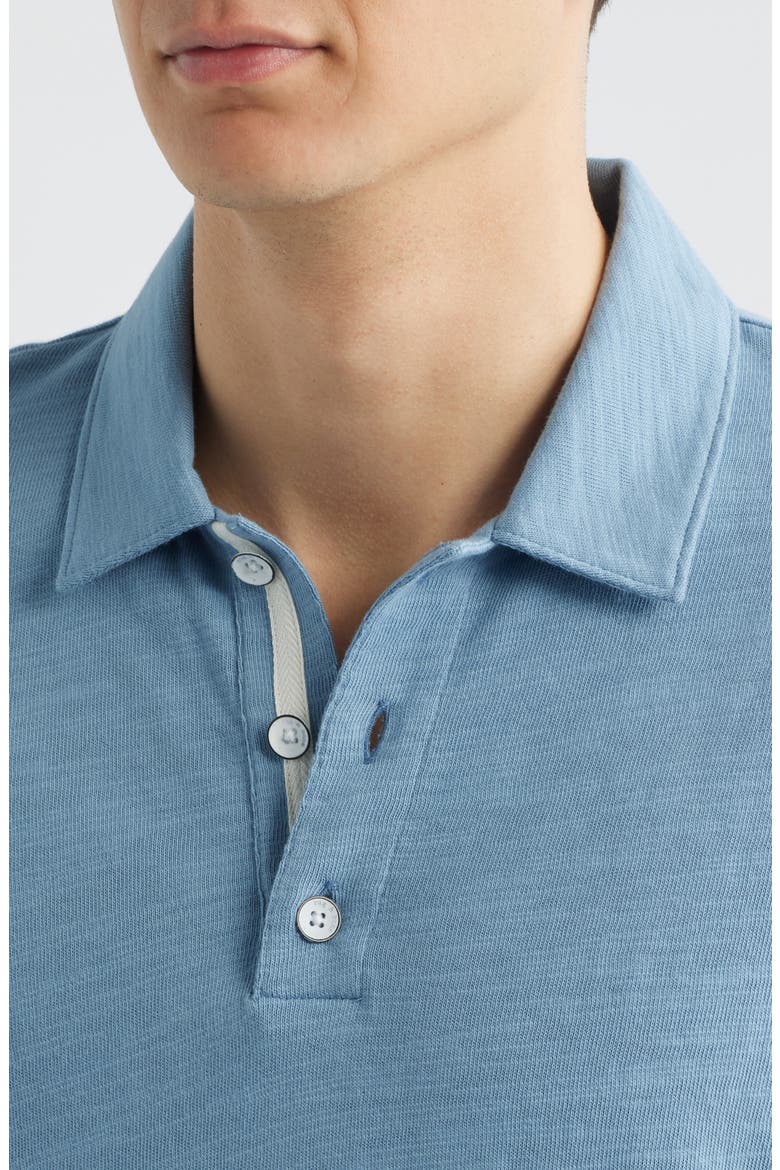 Classic Flame Cotton Polo, Alternate, color, FOG BLUE