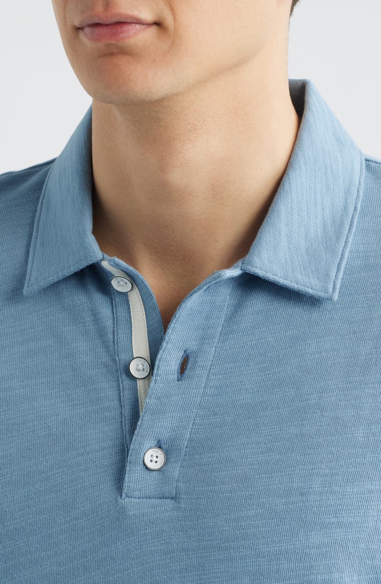 rag & bone Classic Flame Cotton Polo, Alternate, color, Fog Blue