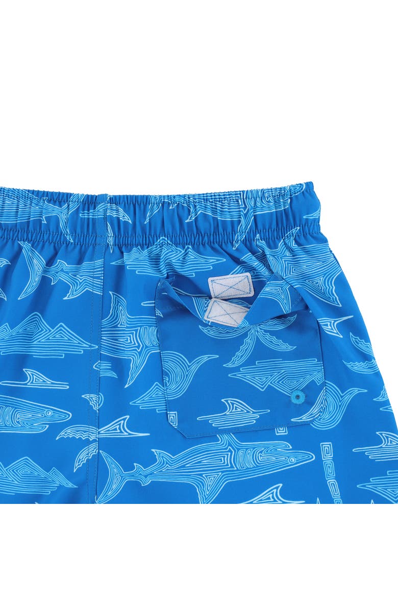 CARIBBEAN JOE Kid's Island Classic Swim Trunks with Mesh Lining and UPF 50+, Alternate, color, Blue