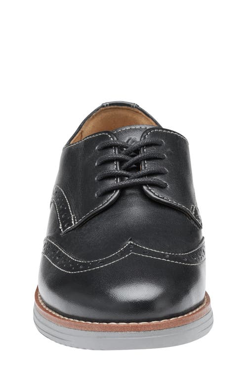 Johnston & Murphy Kids' Upton Wingtip Derby In Black Full Grain