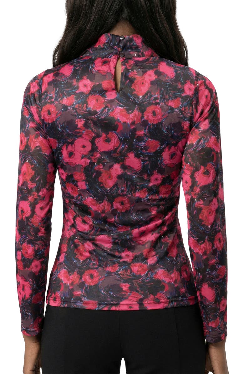 AREA STARS Lee Mock Neck Jersey Top, Alternate, color, Rose Print