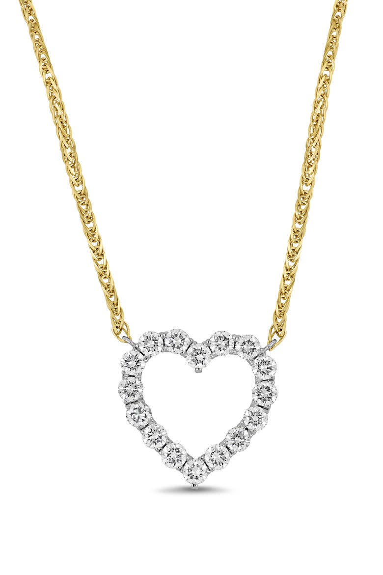 18K Gold Liora Diamond Heart Pendant Necklace (Online Trunk Show), Main, color, 18K WHITE GOLD