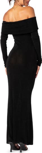 Susan Off the Shoulder Long Sleeve Maxi Dress