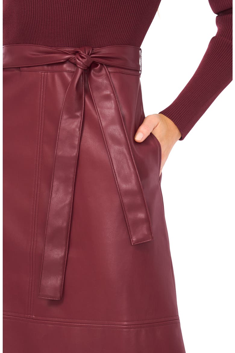 Mixed Media Long Sleeve Dress, Alternate, color, PORT