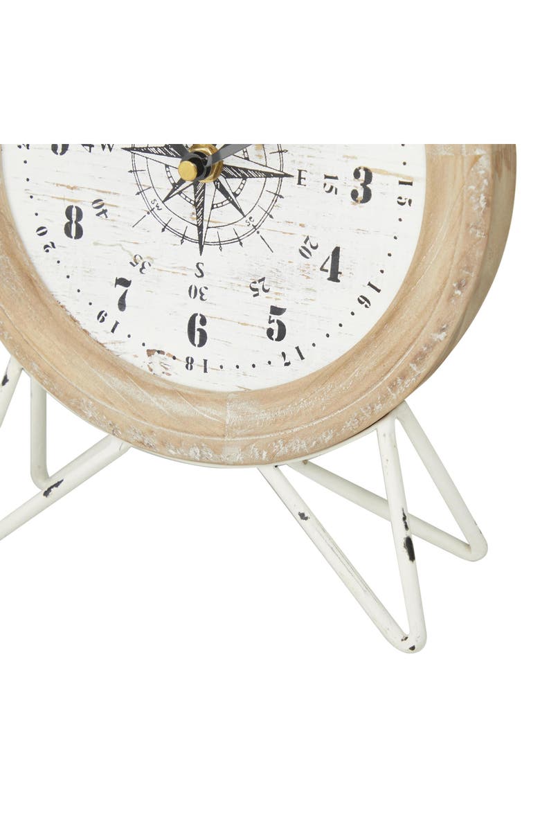 WILLOW ROW Eclectic Brown Metal Clock, Alternate, color,