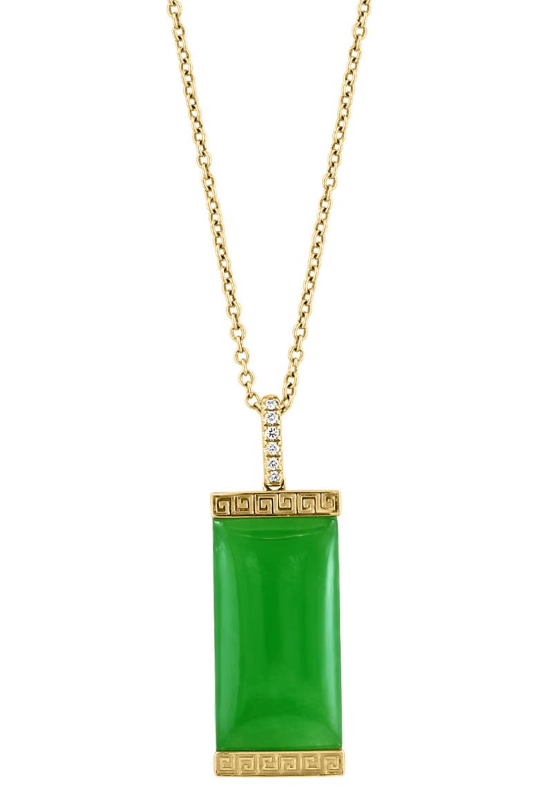 Diamond & Jade Pendant Necklace, Alternate, color, GREEN
