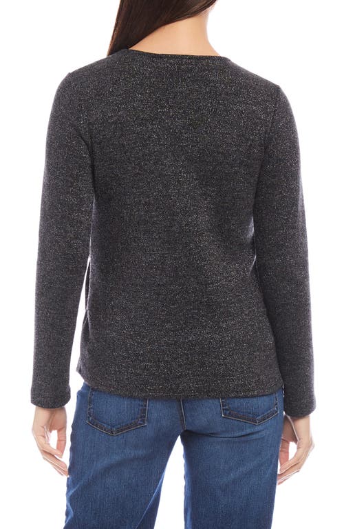 Karen Kane Sparkle Side Drape Long Sleeve Top