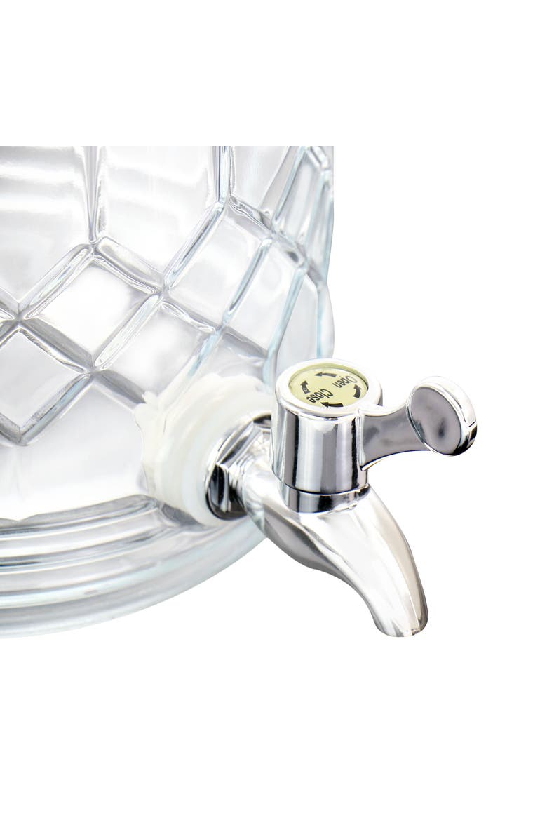 Gibson Home 0.95 Gallon Duval Glass Beverage Dispenser with Wooden Lid and Handle, Alternate, color, Clear