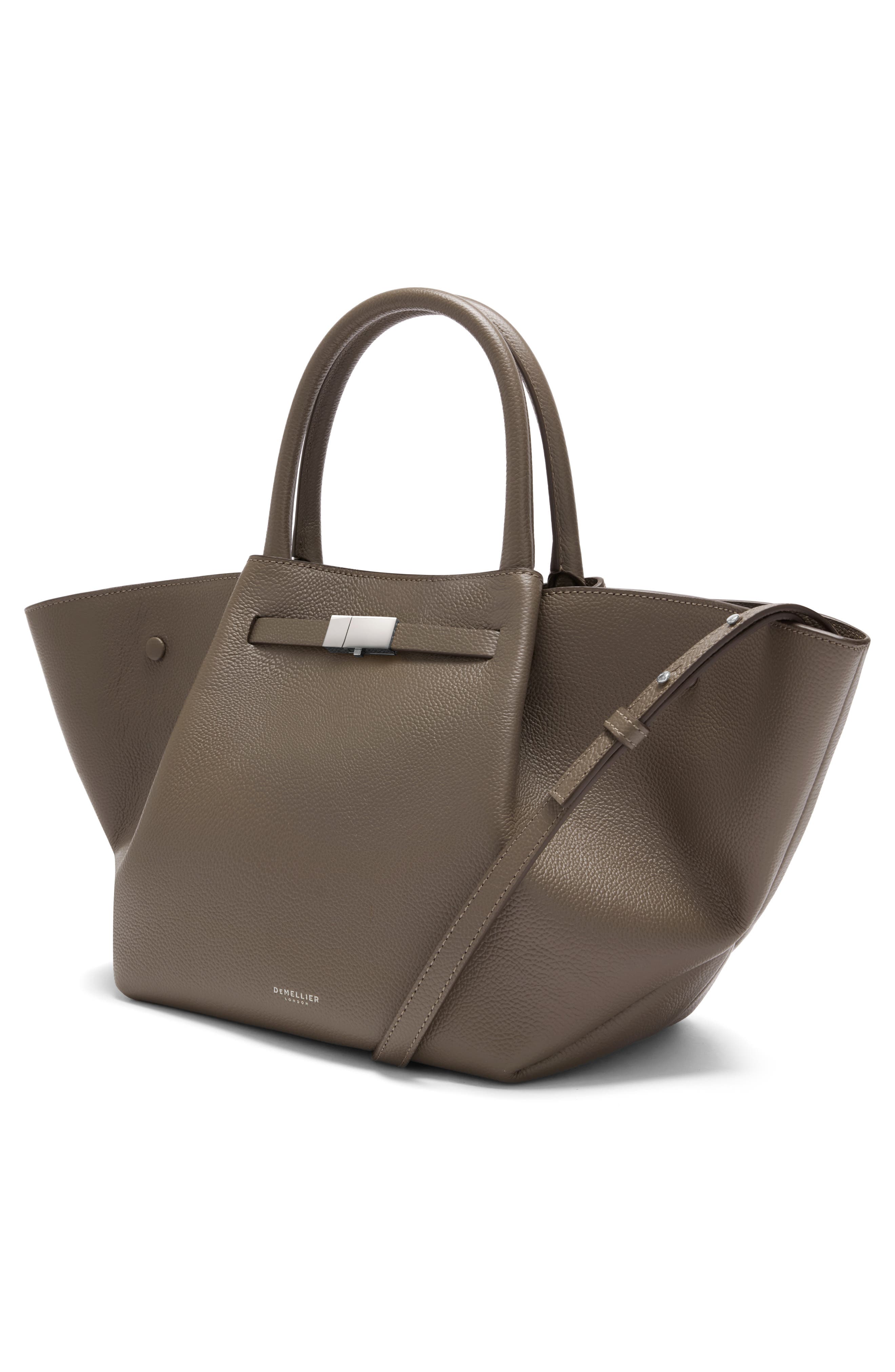 Midi The New York Leather Tote, Alternate, color, DARK TAUPE