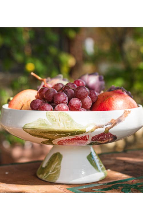 Vietri Fico Pedestal Bowl In Multi
