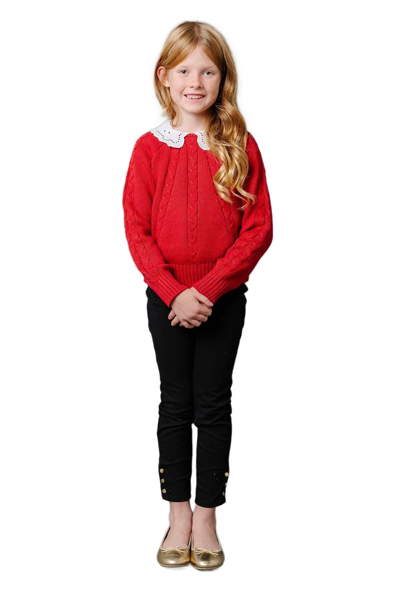 Girls' Button Cuff Ponte Pant, Kids, Main, color, Black Button Cuff