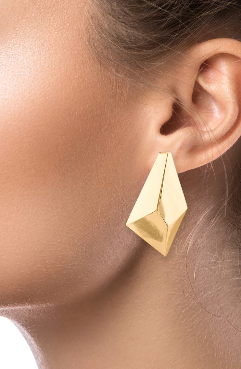 JARDIN Museum Ridge Stud Earrings, Alternate, color, Gold