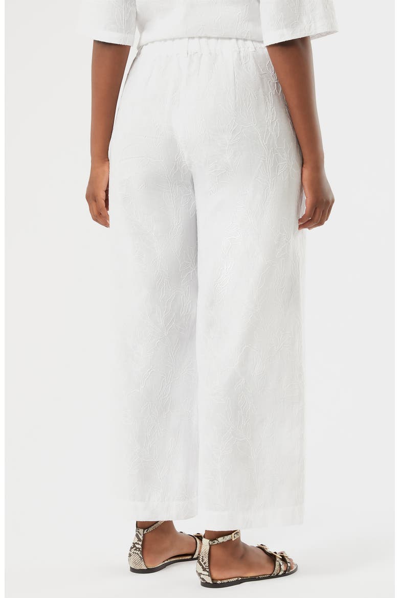 Vonirica Belted Linen & Cotton Wide Leg Pants, Alternate, color, OPTICAL WHITE