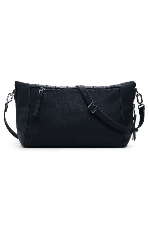 Desigual Embroidered Faux Leather Tote In Black