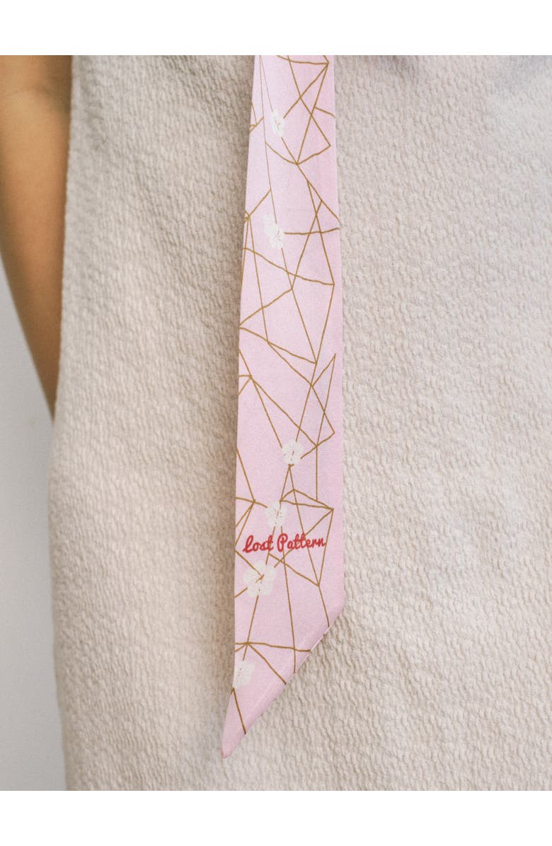 Lost Pattern Almond Blossom Skinny Scarf, Alternate, color, Peach