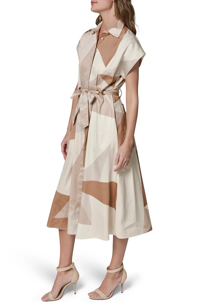 Print Tie Waist Shirtdress, Alternate, color, UMBRIA/ SCA