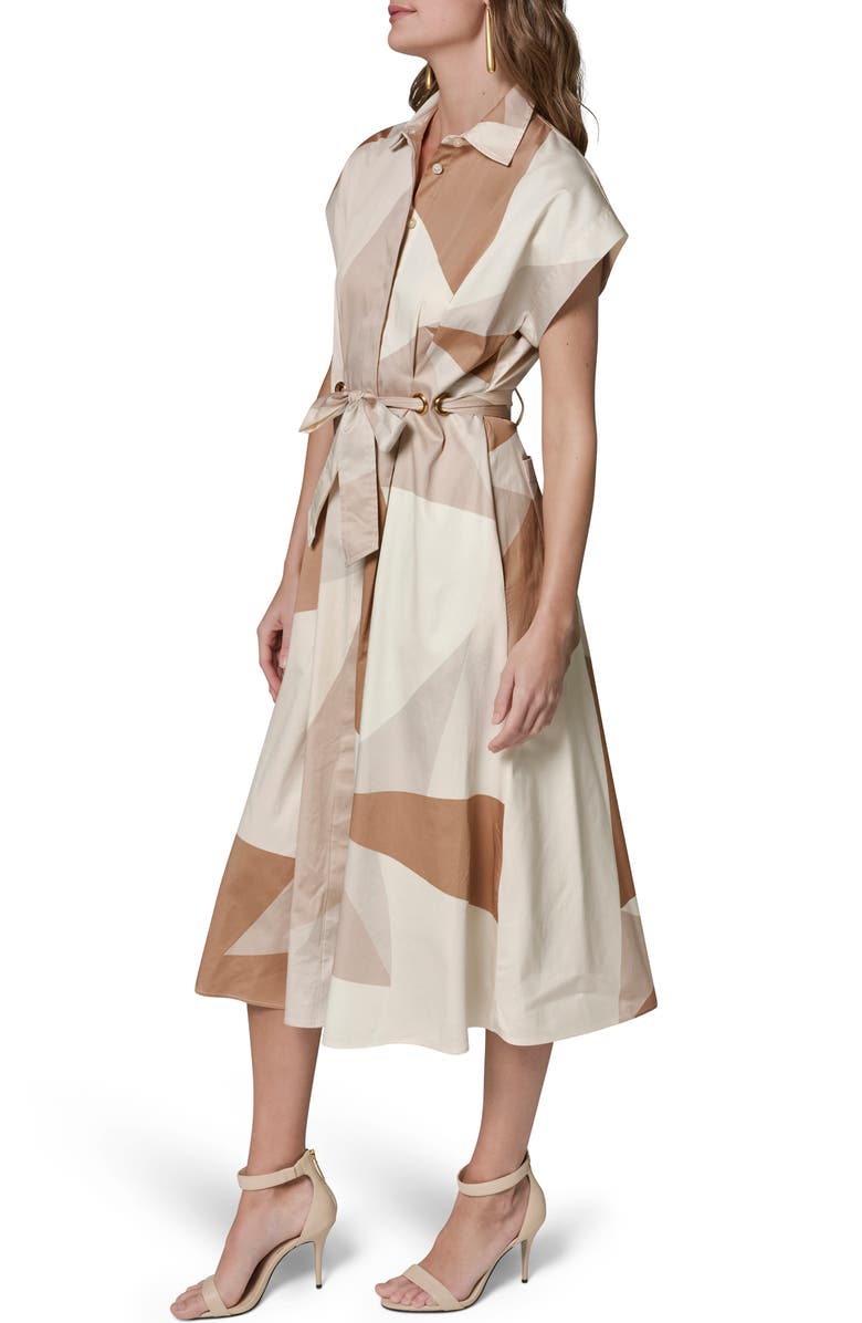 Donna Karan New York Print Tie Waist Shirtdress, Alternate, color, Umbria/ Sca