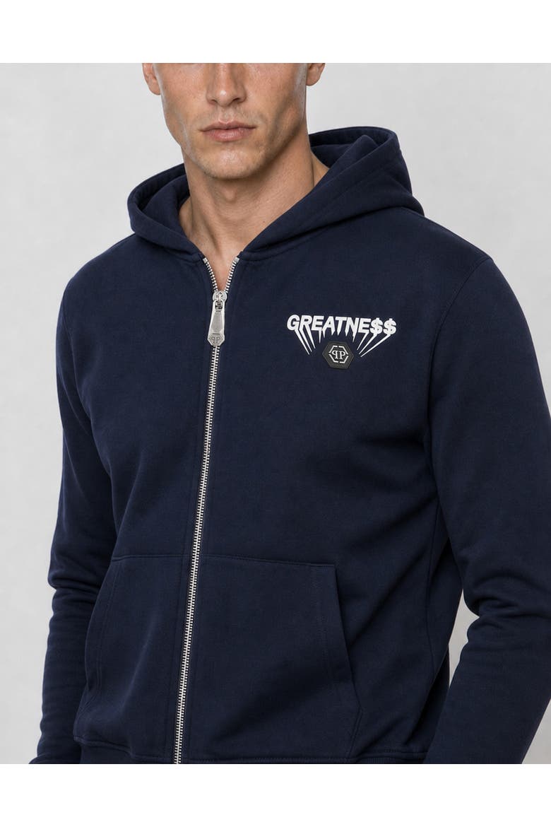 Fleece Zip Hoodie Greatness Men, Main, color, navy