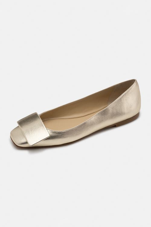 Bells & Becks Emma Ballerina Flat With Tab In Gold