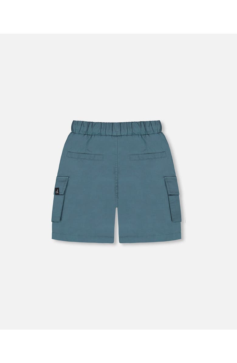 Deux par Deux Little Boy's Parachute Cargo Pocket Shorts Dark Teal, Alternate, color, Dark Teal