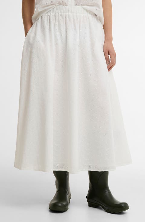 Melody Cotton Blend Eyelet Skirt