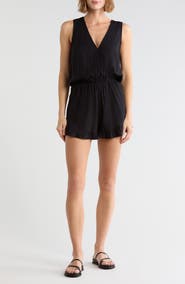 Elan Ruffle Hem Sleeveless Cover-Up Romper