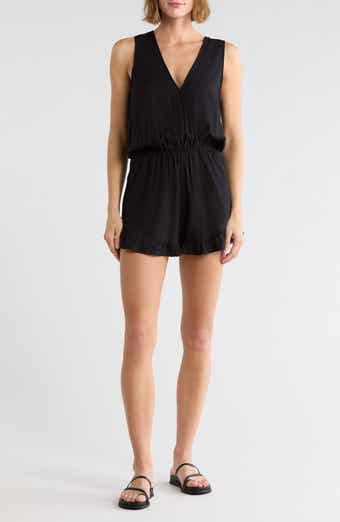 Ruffle Hem Sleeveless Cover-Up Romper