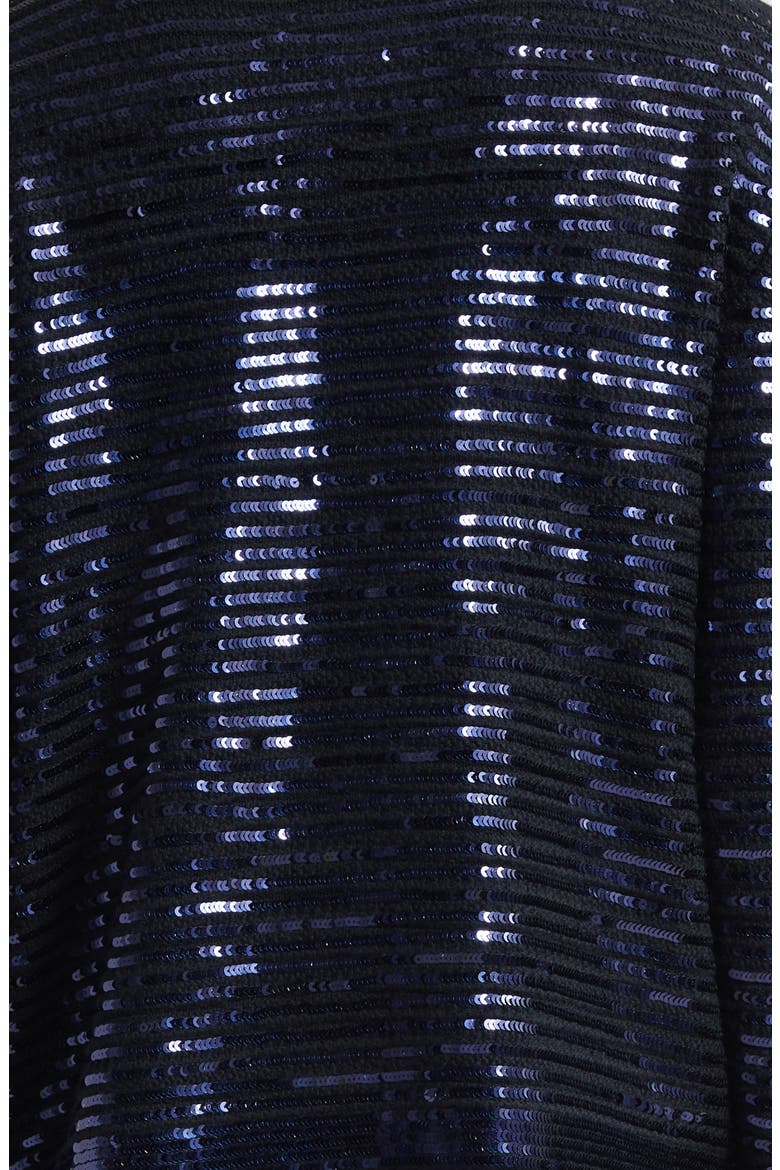 Sequin Spotlight Virgin Wool Cardigan, Alternate, color, BLACK