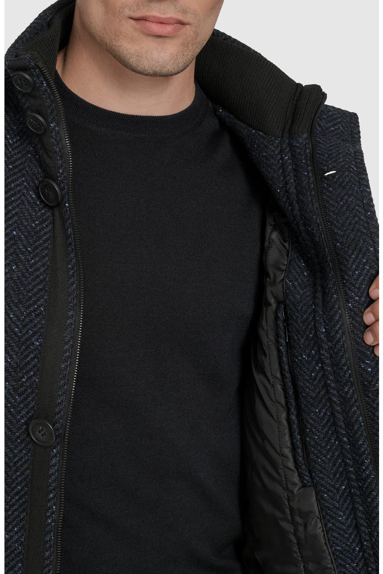 Dorsey Plaid Car Coat, Alternate, color, NAVY
