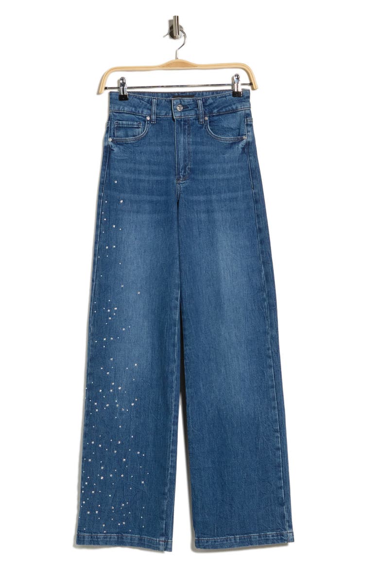 Sasha Embellished High Waist Wide Leg Jeans, Main, color, LAURENA EMBELLISHED